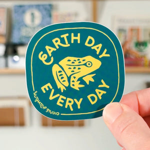 Earth Day Every Day Frog Sticker
