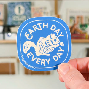 Earth Day Every Day Squirrel Sticker