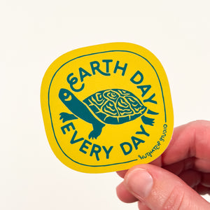 Earth Day Every Day Turtle Sticker