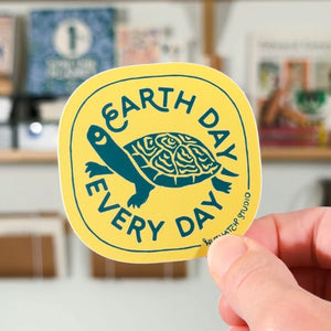 Earth Day Every Day Turtle Sticker