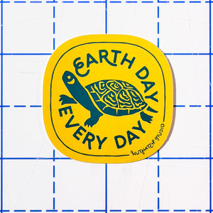 Earth Day Every Day Turtle Sticker