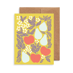 Apples and pears greeting card by Nuthatch Studio