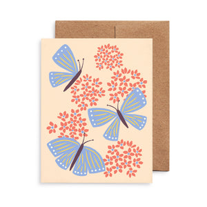 Butterflies and milkweed greeting card by Nuthatch Studio