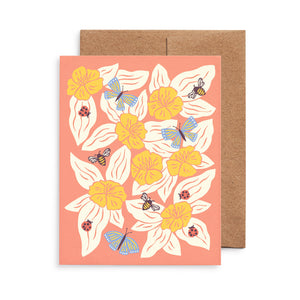 Butterfly garden greeting card by Nuthatch Studio