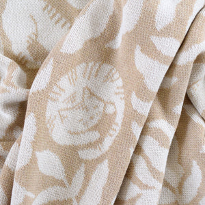 Cat Club Throw Blanket - Cream