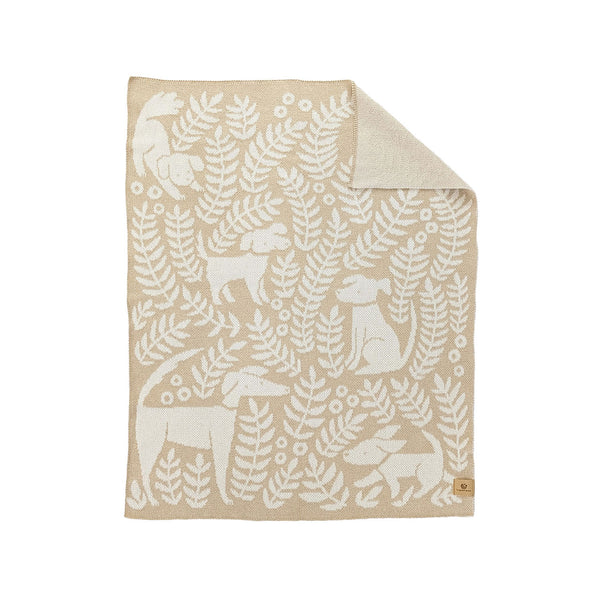 Dog Park Baby Blanket - Cream