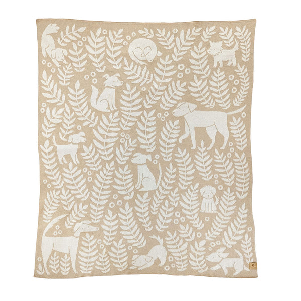 Dog Park Throw Blanket - Cream