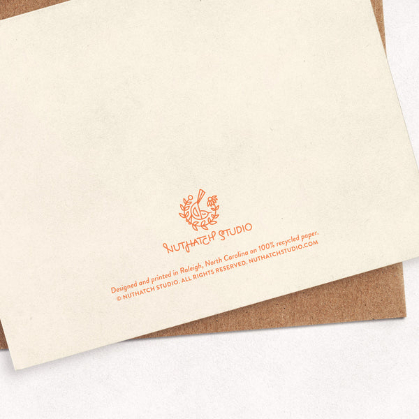 Peony & Pansy Flower Vase Thank You Card