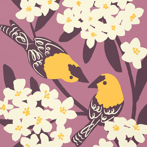 Goldfinches & Oleander Art Print