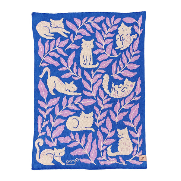 Cat Club Blanket - Lake - Organic Cotton