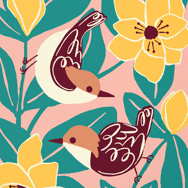 Nuthatches & Magnolia Art Print